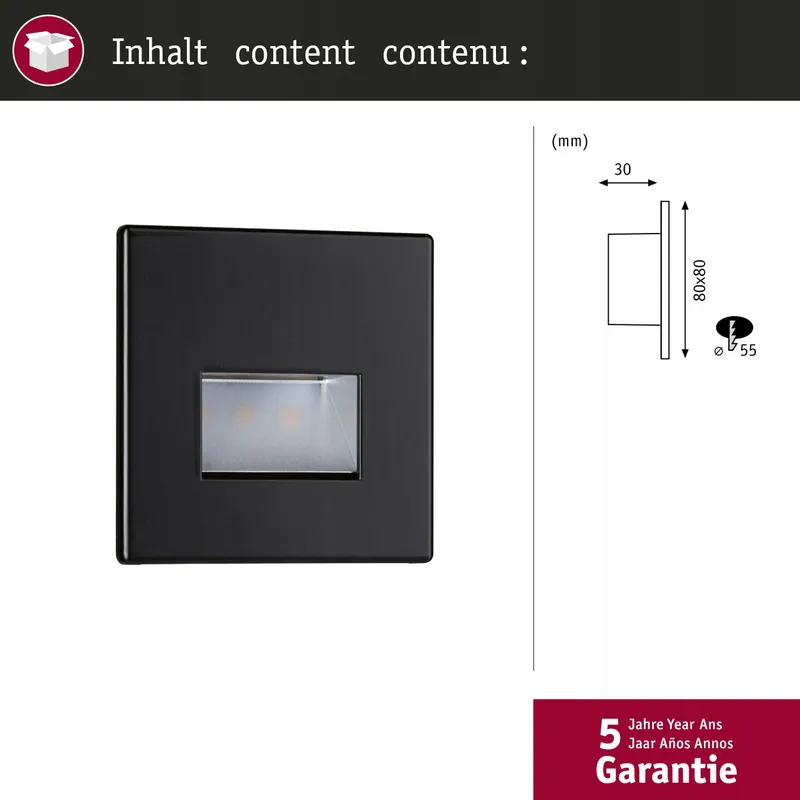 PAULMANN Edge Quadro Inbouwlamp Buiten Zwart Mat 230V 2700K — foto 2