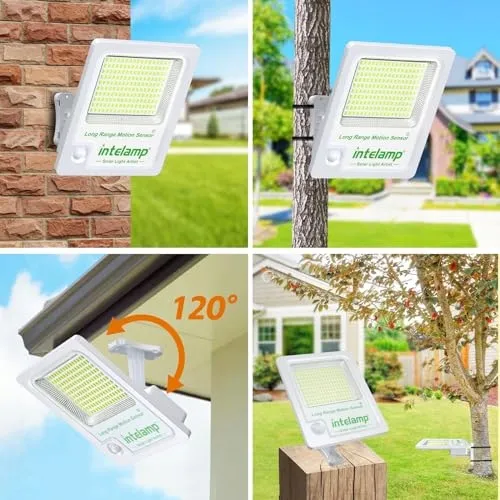 INTELAMP Solarlamp Bewegingssensor Afstandsbediening Waterdicht 3000LM IP65 — foto 5