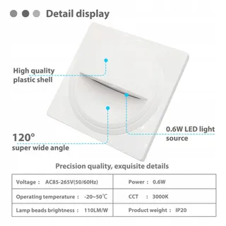 AROTELICHT LED Traplampen Ingebouwd Warm Wit 3000K — miniatuur 3