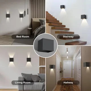 AURALAB LED Buitenwandlamp Waterdicht Zwart Terras 6W IP65 — miniatuur 8
