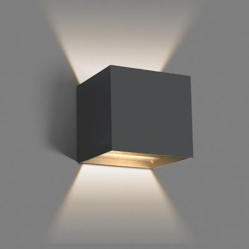 AURALAB LED Buitenwandlamp Waterdicht Zwart Terras 6W IP65 — foto 1