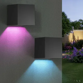 WOWLELA Solar Tuinlamp Terras RGB Warmwit IP65 — miniatuur 9