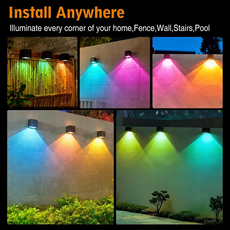 WOWLELA Solar Tuinlamp Terras RGB Warmwit IP65 — foto 3