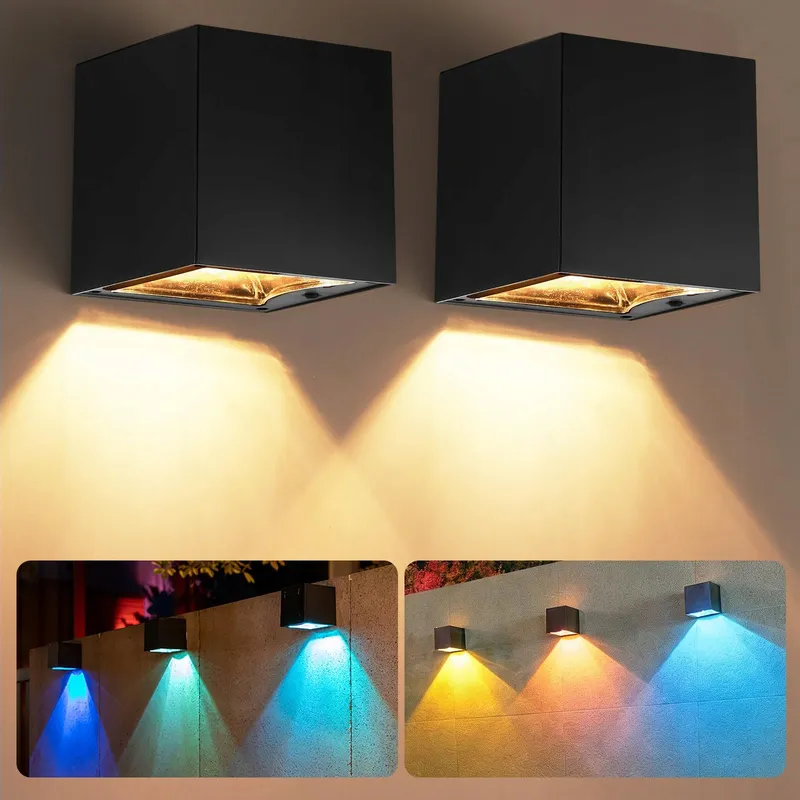 WOWLELA Solar Tuinlamp Terras RGB Warmwit IP65 — foto 1