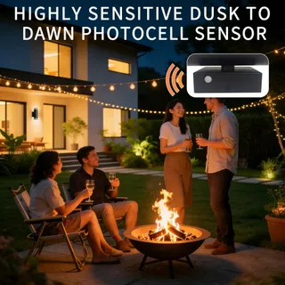 JNR LED Buitenlamp met Schemersensor Staal Zilver IP54 — miniatuur 4