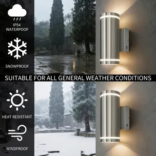 JNR LED Buitenlamp met Schemersensor Staal Zilver IP54 — miniatuur 5