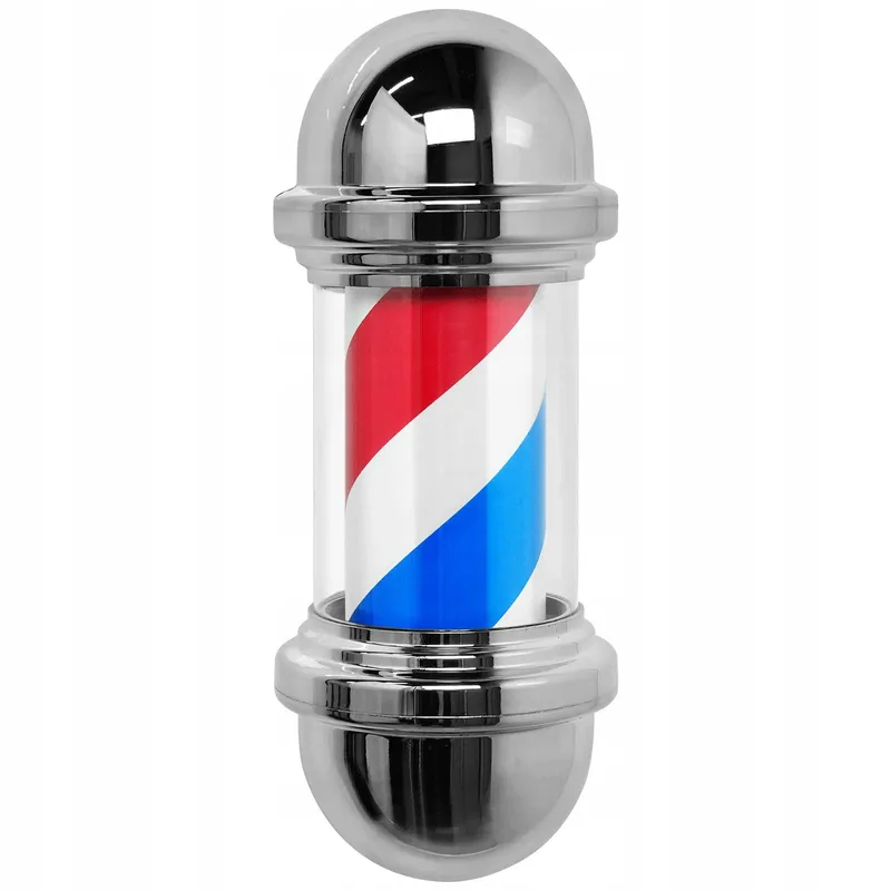 WDZD Mini Barbers Pole Retro Barbershop Bord Zilver 40cm — foto 4