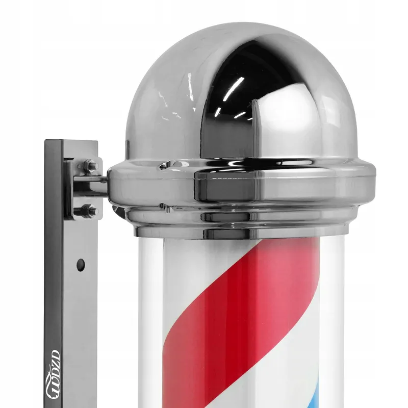 WDZD Mini Barbers Pole Retro Barbershop Bord Zilver 40cm — foto 3