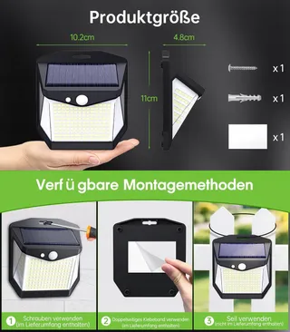 VANRANGER Solar Buitenlamp Bewegingsmelder Tuin 248LED IP65 — miniatuur 4