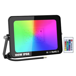 RIGIDON RGB Schijnwerper Met Afstandsbediening Waterdicht 100W 10000lm IP66 — miniatuur 1