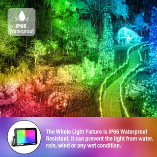 RIGIDON RGB Schijnwerper Met Afstandsbediening Waterdicht 100W 10000lm IP66 — miniatuur 7
