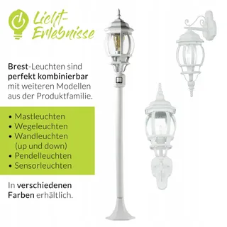 BREST Buitenwandlamp Tuin Rustiek Wit E27 IP23 — miniatuur 3
