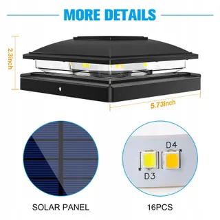 VOLISUN Solar Paallamp Buiten Waterdicht Tuin Terras — miniatuur 5