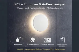 BRAYTRON LED Buitenwandlamp Wit Rond Balkon Terras 12W IP65 — miniatuur 4