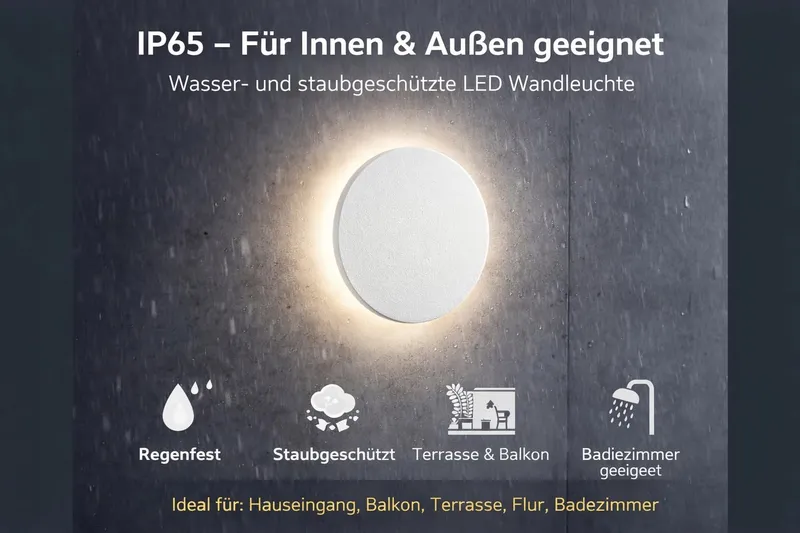 BRAYTRON LED Buitenwandlamp Wit Rond Balkon Terras 12W IP65 — foto 4