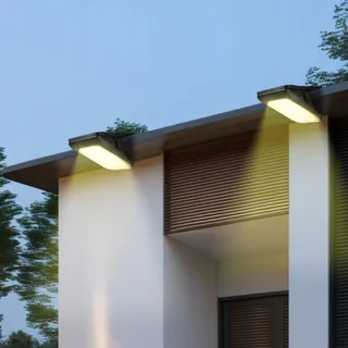DHQKQG Solarlamp Bewegingssensor Waterdicht Terras 2 Stuks IP65 — miniatuur 6