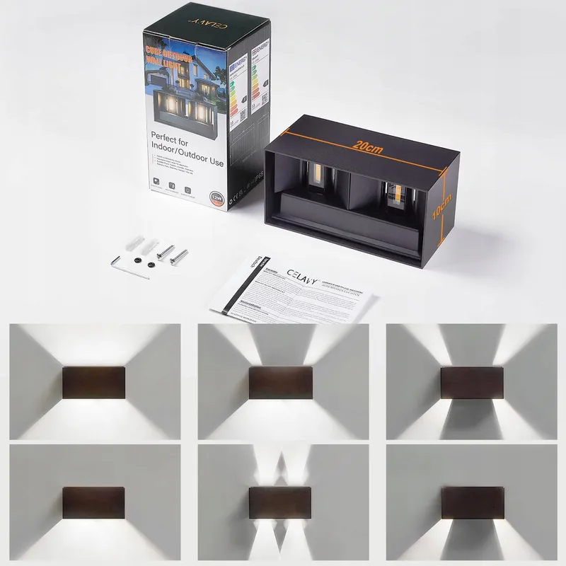 CELAVY LED Wandlamp Binnen Buiten Up-Down Balkon 6000K IP65 — foto 3
