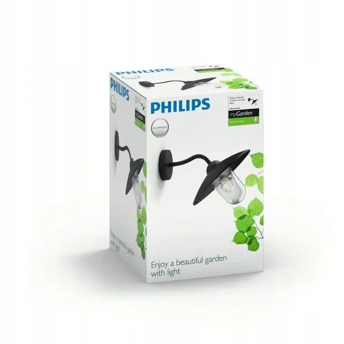 PHILIPS Hammock Buitenwandlamp Zwart Transparant Glas IP44 — foto 5