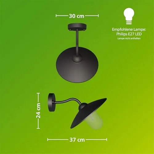 PHILIPS Hammock Buitenwandlamp Zwart Transparant Glas IP44 — foto 2