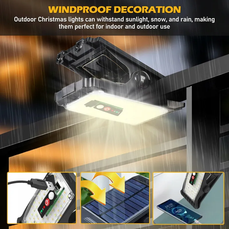 PORFOYO Solar LED Lampen Bewegingssensor Afstandsbediening Tuin 2 Stuks — foto 5