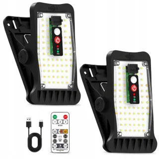 PORFOYO Solar LED Lampen Bewegingssensor Afstandsbediening Tuin 2 Stuks — miniatuur 1