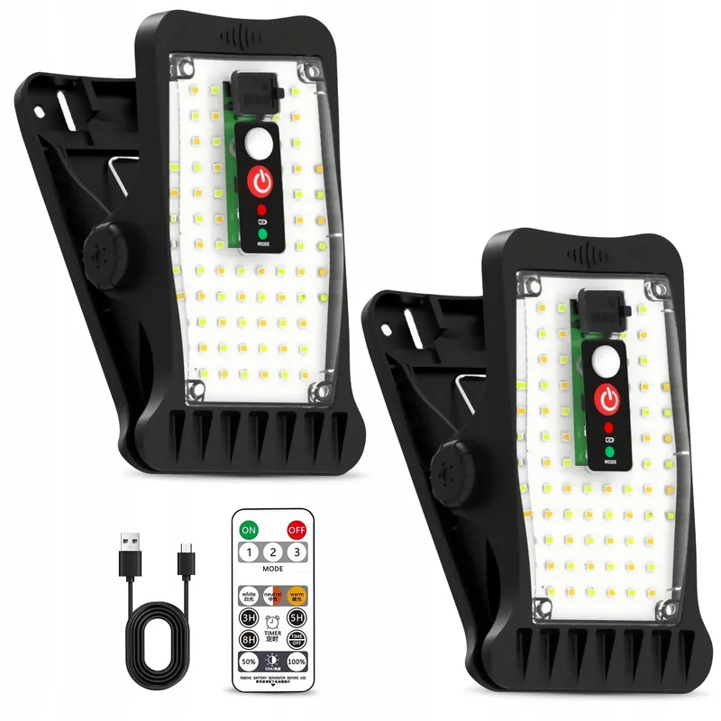 PORFOYO Solar LED Lampen Bewegingssensor Afstandsbediening Tuin 2 Stuks — foto 1