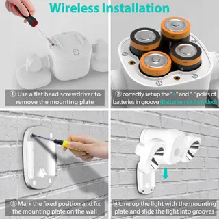 TOOWELL Buitenlampen Bewegingssensor Batterij Waterdicht 2 Stuks — miniatuur 6