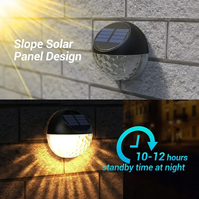 QUNTIS Solarlampen LED Tuin Terras Balkon Warmwit IP65 4 Stuks — foto 4
