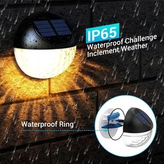 QUNTIS Solarlampen LED Tuin Terras Balkon Warmwit IP65 4 Stuks — miniatuur 3