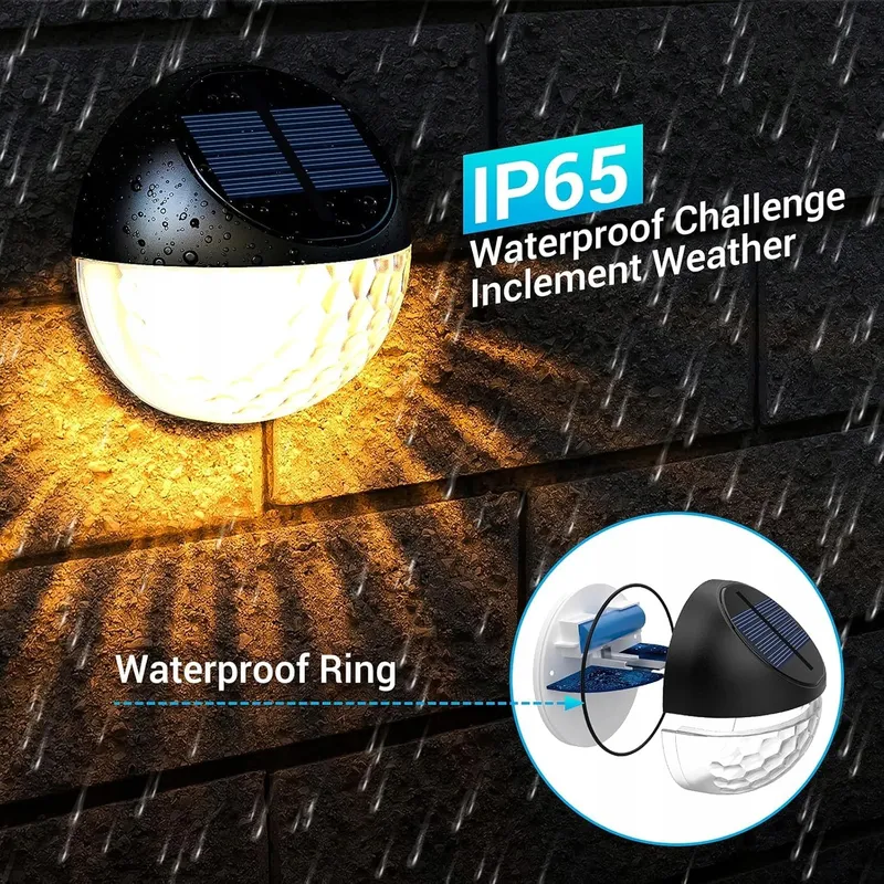 QUNTIS Solarlampen LED Tuin Terras Balkon Warmwit IP65 4 Stuks — foto 3