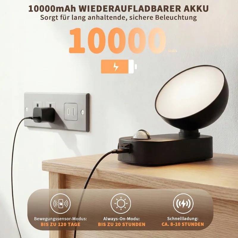 NIORSUN LED Lamp Bewegingsmelder Dimbaar Accu IP65 — foto 3
