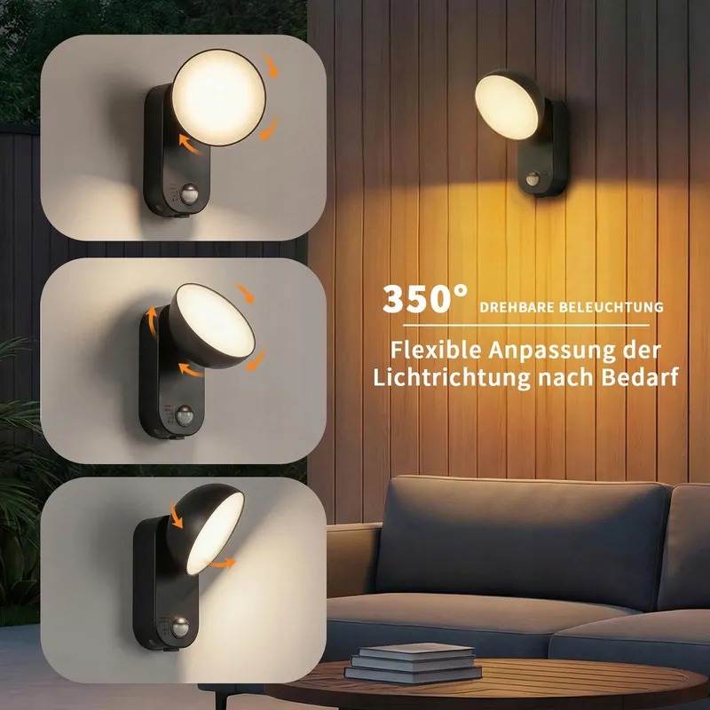 NIORSUN LED Lamp Bewegingsmelder Dimbaar Accu IP65 — foto 7
