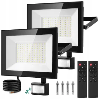 VIUGREUM LED Schijnwerper Bewegingsmelder Afstandsbediening 100W IP67 — miniatuur 1