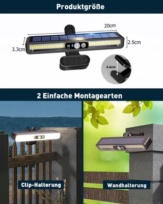 ICEKO Solarlampen Tuin Met Bewegingsmelder Zonder Boren 36 LED IP55 — miniatuur 5