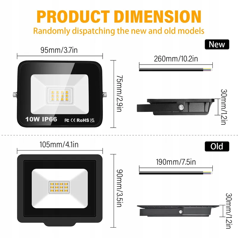 WILLPOWER LED Schijnwerpers Warm Wit Garage Tuin IP66 10W — foto 2