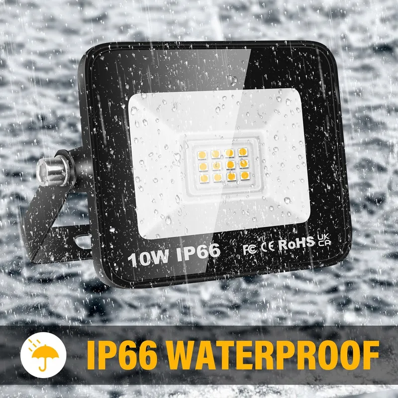 WILLPOWER LED Schijnwerpers Warm Wit Garage Tuin IP66 10W — foto 4