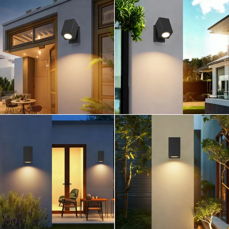 AIPSUN Buitenwandlamp Waterdicht Aluminium Zwart GU10 IP65 — foto 9