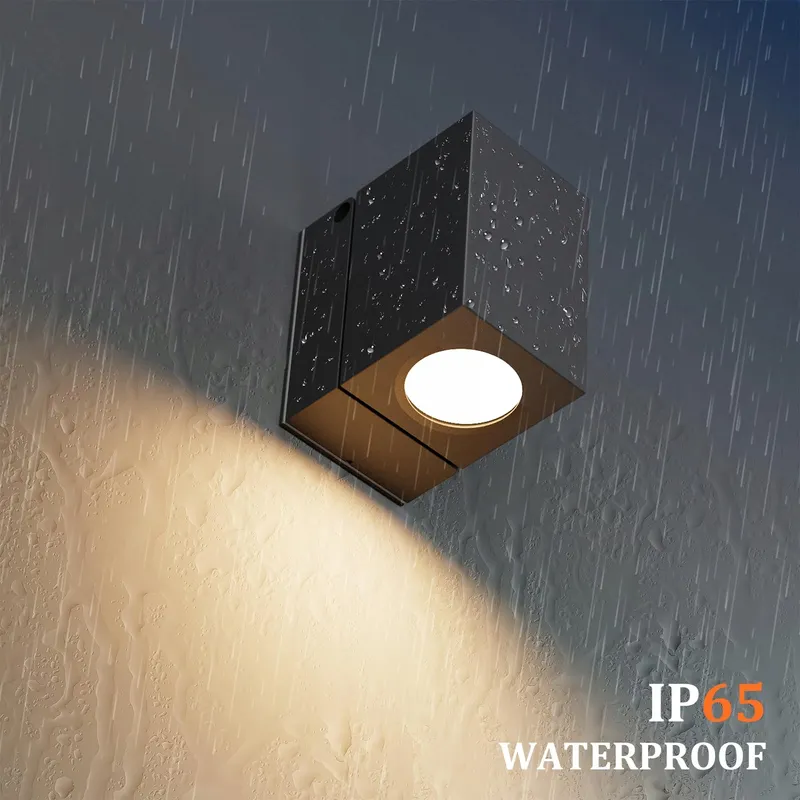 AIPSUN Buitenwandlamp Waterdicht Aluminium Zwart GU10 IP65 — foto 7
