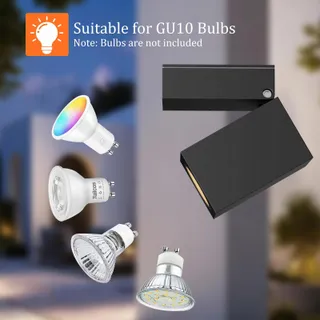 AIPSUN Buitenwandlamp Waterdicht Aluminium Zwart GU10 IP65 — miniatuur 4