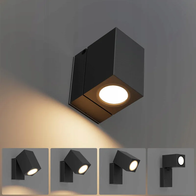 AIPSUN Buitenwandlamp Waterdicht Aluminium Zwart GU10 IP65 — foto 5