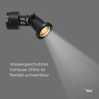 NAUTILUS 25 Buitenlamp Wand Plafond Verstelbaar Zwart GU10 IP54 — miniatuur 5