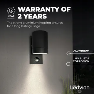 LEDVION Colorado LED Buitenwandlamp Bewegingsmelder IP54 — miniatuur 5