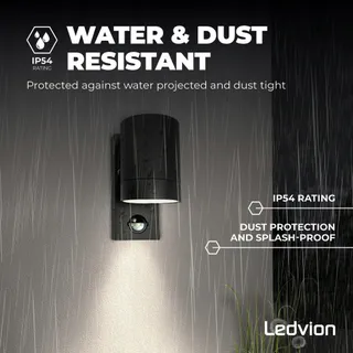 LEDVION Colorado LED Buitenwandlamp Bewegingsmelder IP54 — miniatuur 4
