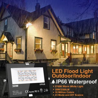 CHANGM LED RGB Schijnwerper Bluetooth Waterdicht 2 Stuks 30W IP66 — miniatuur 2