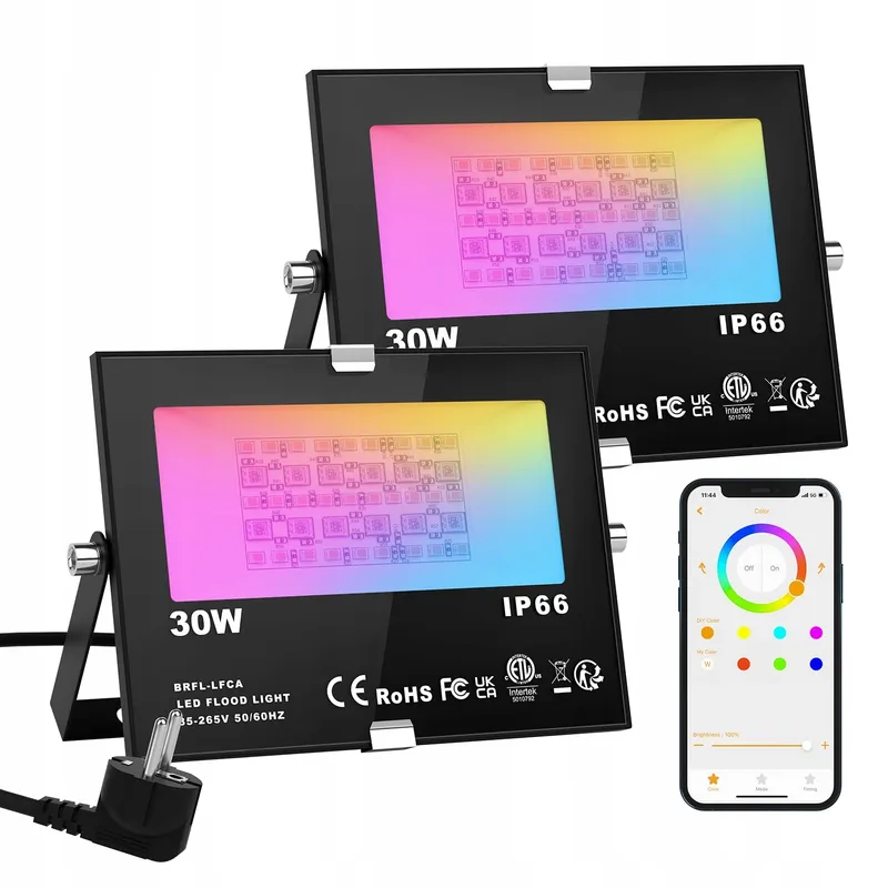 CHANGM LED RGB Schijnwerper Bluetooth Waterdicht 2 Stuks 30W IP66 — foto 1