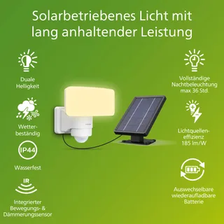 PHILIPS Tylus Solarlamp met Sensor Buiten Wit 3000K 1000lm — miniatuur 2