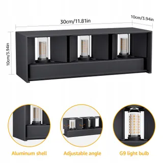 KLIGHTEN LED Wandlamp Binnen Buiten Verstelbaar Antraciet 27W — miniatuur 2