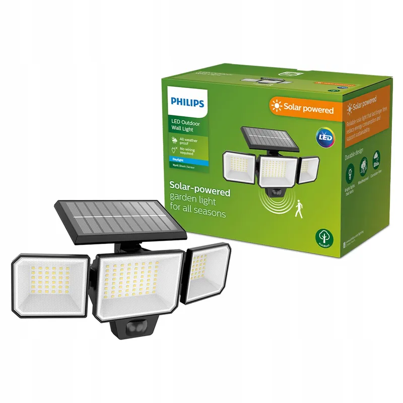 PHILIPS Nysil LED Solarlamp Bewegingssensor Buiten Zwart IP44 — foto 1