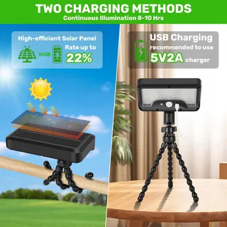 LEKIA Solarlampen Bewegingssensor Flexibel Statief Clip 2 Stuks — miniatuur 5