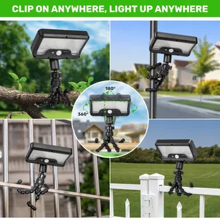 LEKIA Solarlampen Bewegingssensor Flexibel Statief Clip 2 Stuks — miniatuur 3